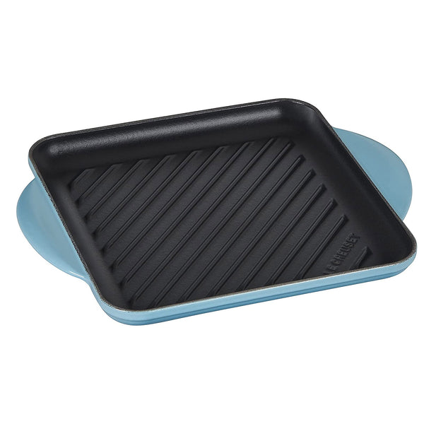 Le Creuset Enamaled Cast Iron Square Grill, 9.5", Caribbean