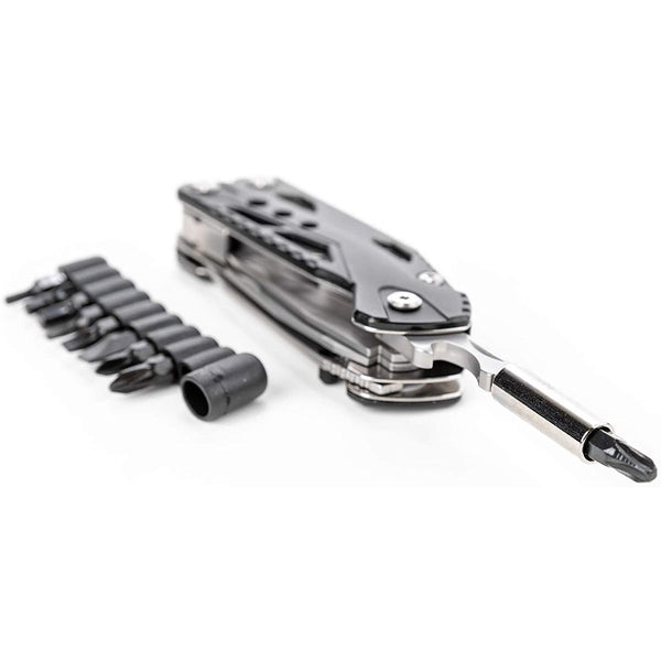 Pocket-knife pliers screwdriver multitool: True Utility Handyman bundle with full size folding knife, 9 screwdriver bits, pliers, saw, dad gadget, True Utility Handyman TU181