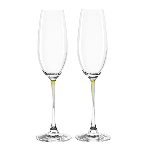Leonardo La Perla Flute Champagne Glass, 7 ounce, Green