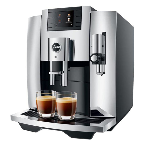 Jura E8 Automatic Coffee Machines - Chrome