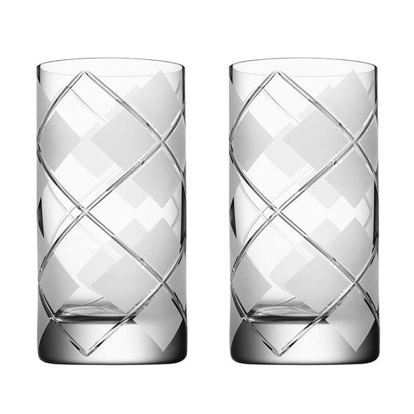 Orrefors Arygle 14 oz. Beverage/Tumbler, Set of 2, 5.9" H X 2.9" W,