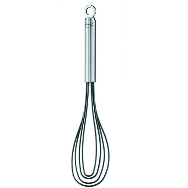 Rösle Stainless Steel & Silicone Flat Whisk, 4 Wire, 10.6-inch