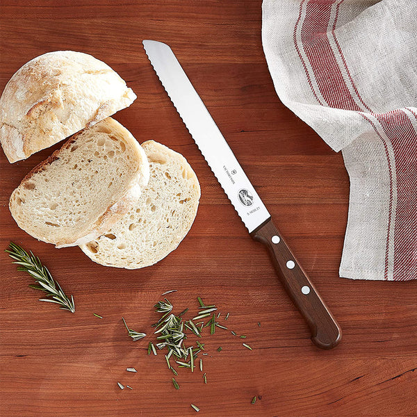 Victorinox 8-Inch Wavy Edge Bread Knife, Rosewood Handle
