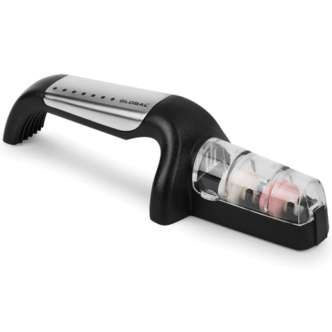 GLOBAL MINOSHARP 2-STAGE CERAMIC KNIFE SHARPENER, STAINLESS STEEL