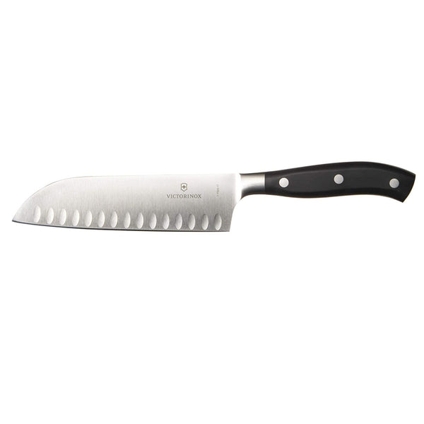 Victorinox Santoku, Forged, 7" Granton Blade, Black