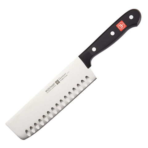 Wusthof Model 4195-7, Gourmet 7 Inch Hallow Edge Nakiri, Full-Tang 7" | Precise Laser Cut High-Carbon Stainless Steel German Made