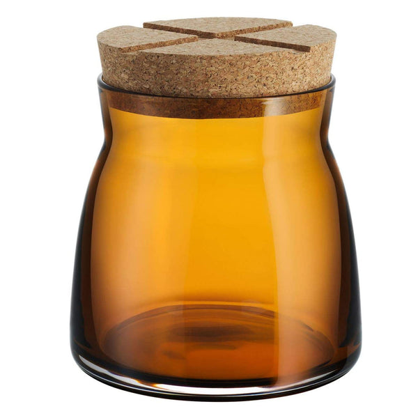 KOSTA BODA BRUK JAR WITH CORK AMBER MED