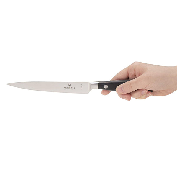 Victorinox Utility, Forged, 6" Straight, Spear Point Blade, Black