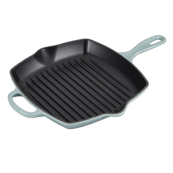 Le Creuset 10.25" Signature Square Skillet Grill - Sea Salt