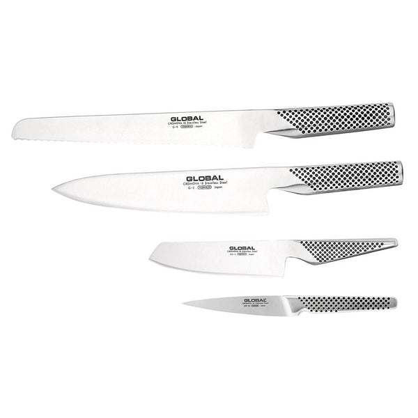 Global Teikoku 5 Piece Stainless Steel Knife Block Set