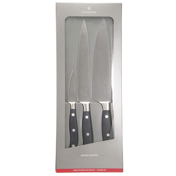 Victorinox Sets, Forged, 3-Piece Chef's Set (3.5" Paring, 8" Slicing, 8" Chef's), Black