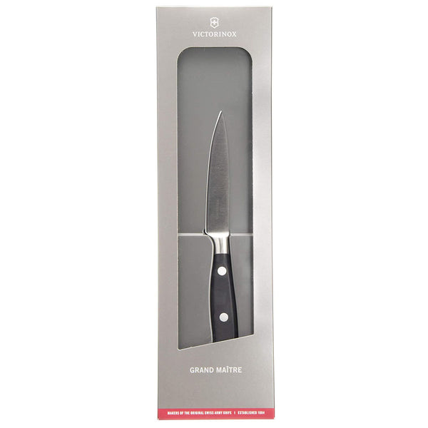 Victorinox Paring, Forged, 4" Straight, Spear Point Blade, Black