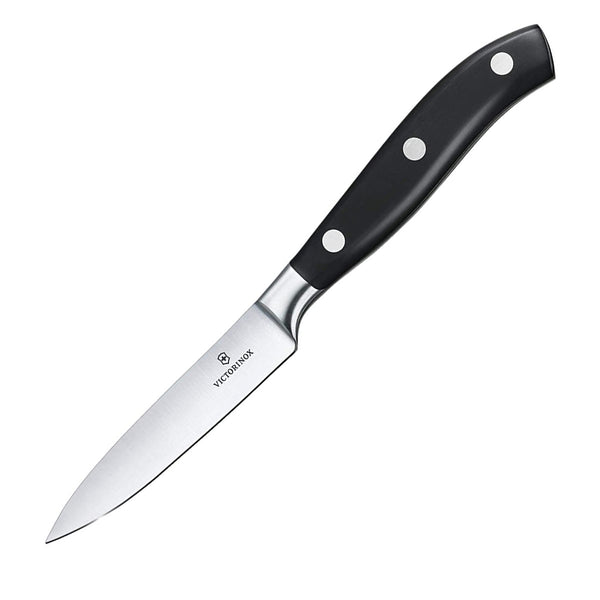 Victorinox Paring, Forged, 4" Straight, Spear Point Blade, Black