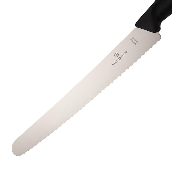 Victorinox Bread, Swiss Classic, 8¾" Curved, Serrated Blade, Black