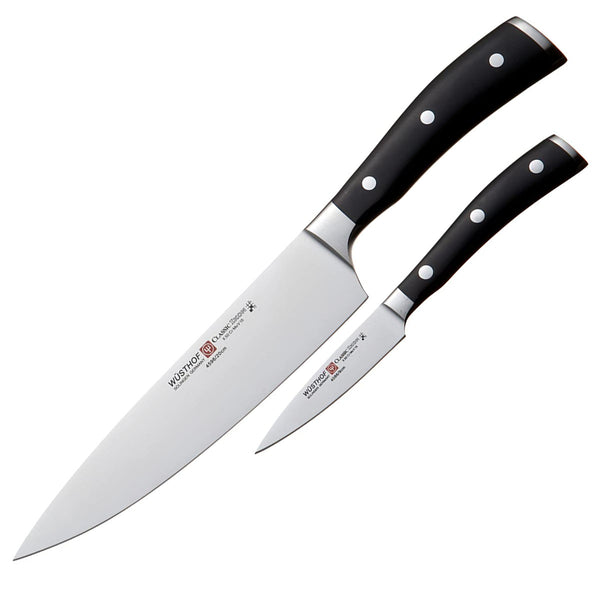 Wusthof Classic Ikon 2-Piece Chef Set, Black