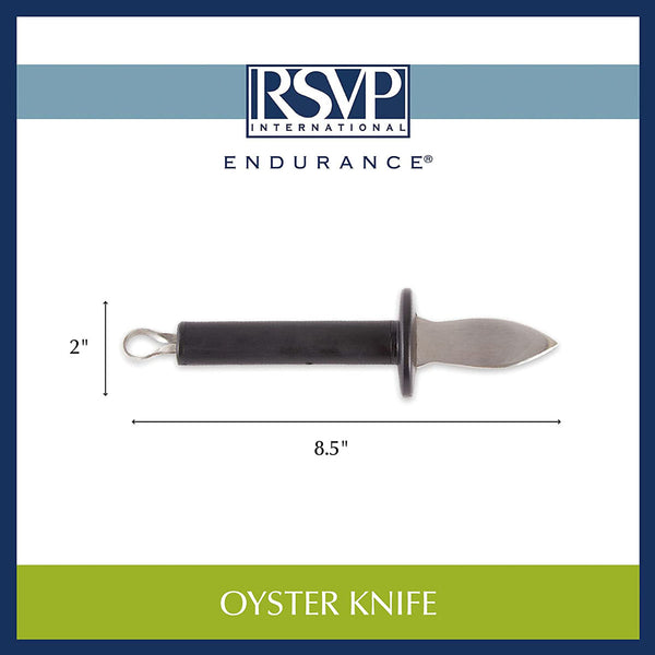 RSVP International Stainless Steel Seafood Prep Accessories, Oyster Knife