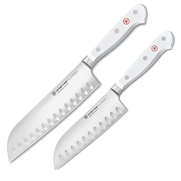 Wusthof Classic 2-Piece Santoku Set - White