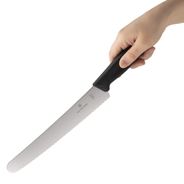 Victorinox Bread, Swiss Classic, 8¾" Curved, Serrated Blade, Black