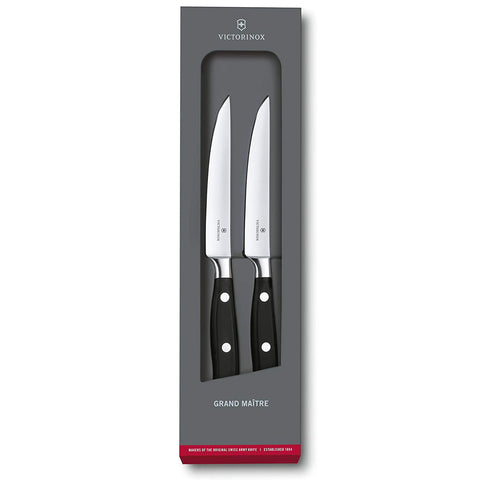 Victorinox Sets, Forged, 2-Piece Steak Set (4.5" Straight, Spear Point), Black