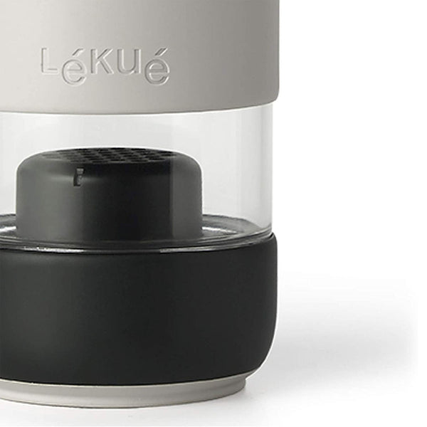 Lekue Bottle To Go reusable glass filtered water bottle,18 ounce, White