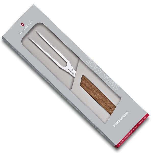 Victorinox Carving, Swiss Modern, 6" Carving Fork, Walnut