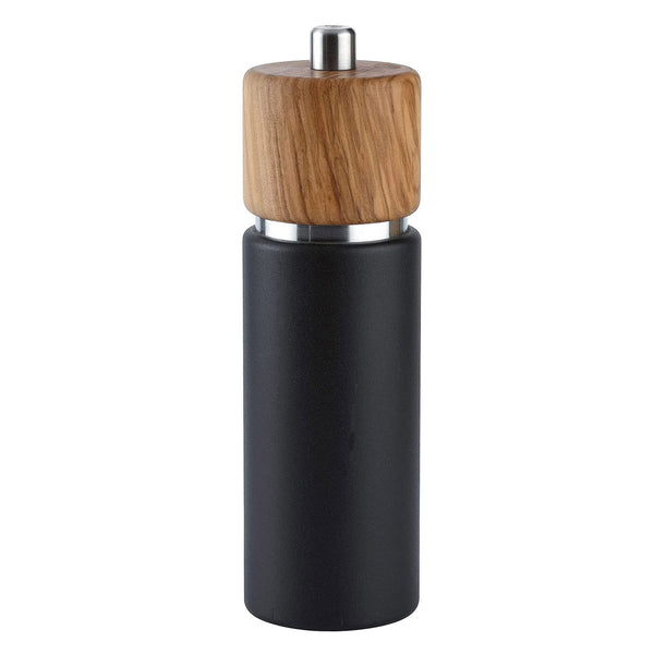 Zassenhaus Hannover 7-Inch Pepper Grinder Mill, Matte Black/Natural Olive Wood