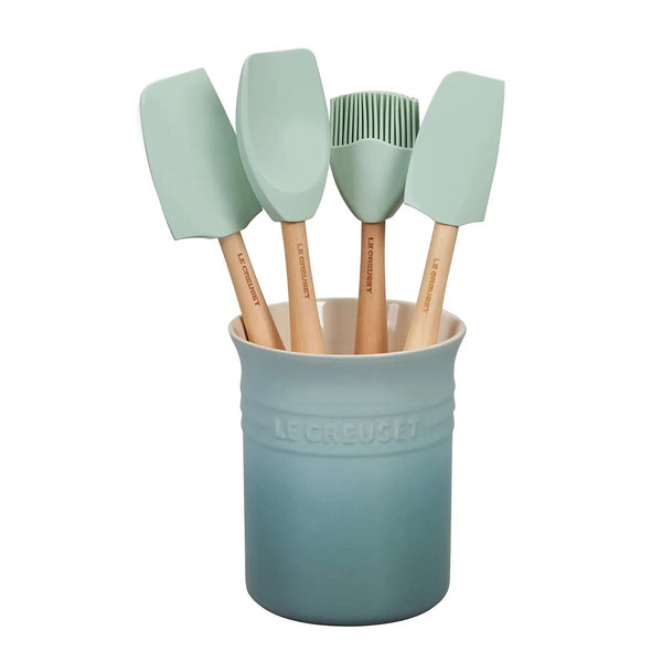 Le Creuset Craft Series 5-Piece Utensil Set with Crock - Sea Salt