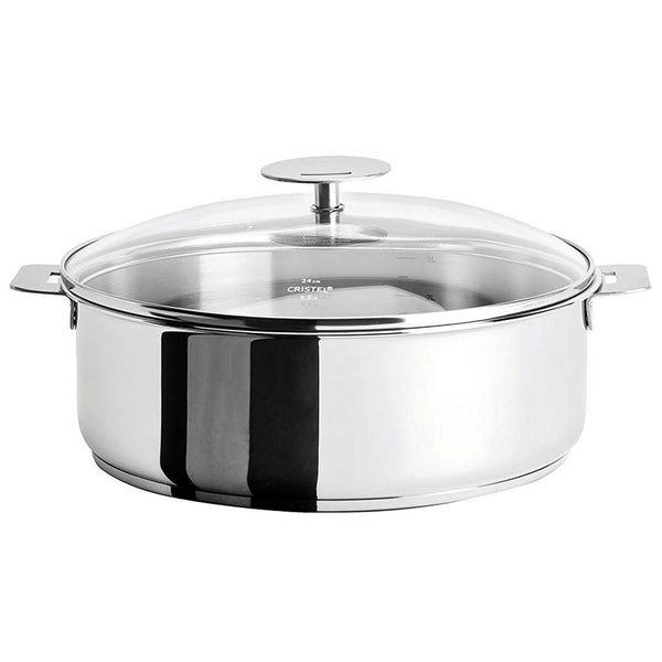 CRISTEL CASTELINE DETACHABLE HANDLE 6-QUART SAUTE-PAN WITH DOMED GLASS LID