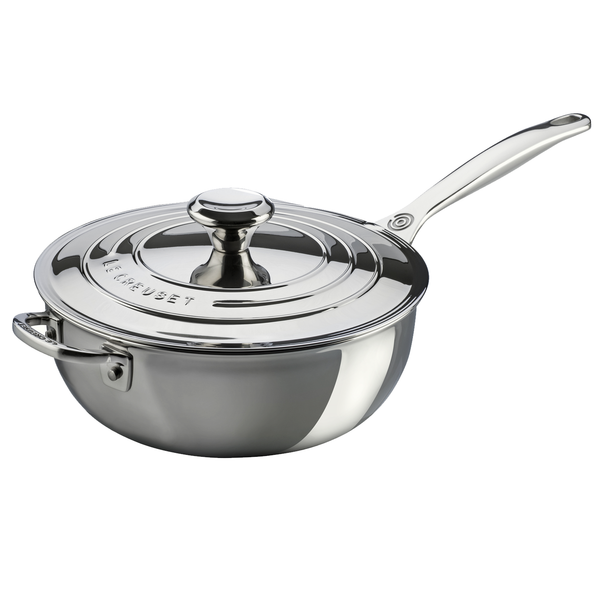 LE CREUSET 3.5-QUART STAINLESS STEEL SAUCIER PAN