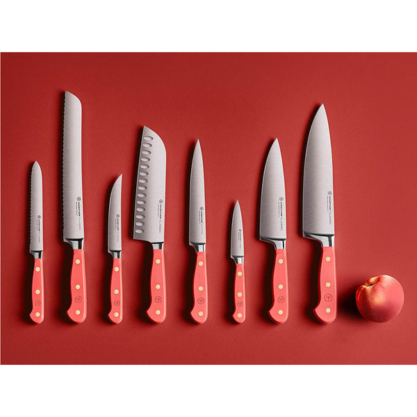 Wusthof Classic 9" Bread Knife, Dbl-Serrated - Coral Peach