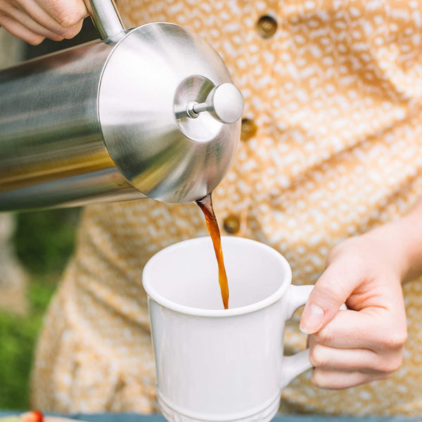 Frieling Double-Walled Stainless-Steel French Press Coffee Maker, Brushed, 17 Ounces