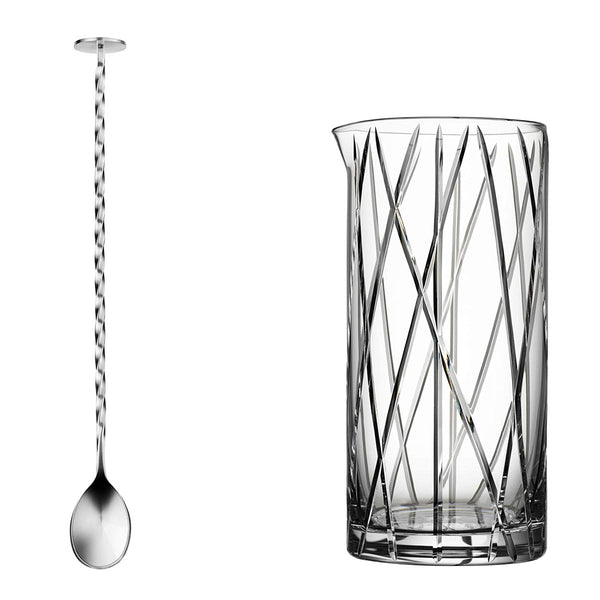 Orrefors City Mixing Glass with bar Spoon, Clear