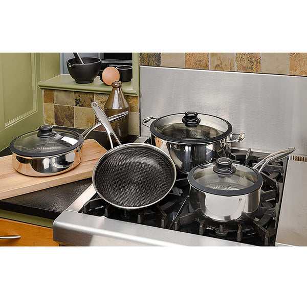 Black Cube Hybrid Quick Release 7 Piece Set, Stainless/Nonstick Cookware