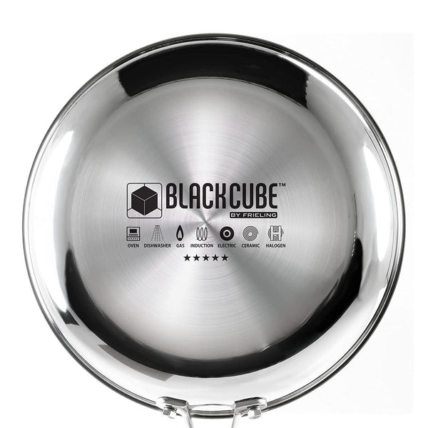 Black Cube Stainless-Steel 7-Piece Set Pots and Pans Set, Professional Grade 