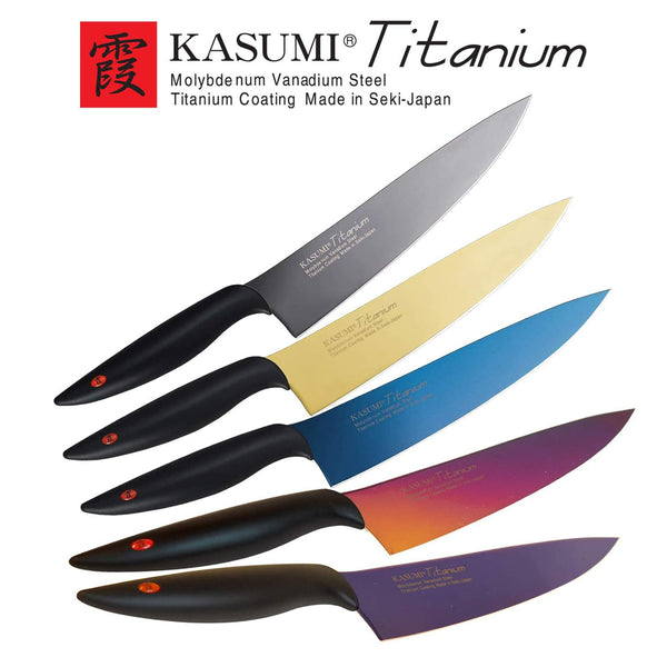Chroma 7" Santoku Knife, blue/gold