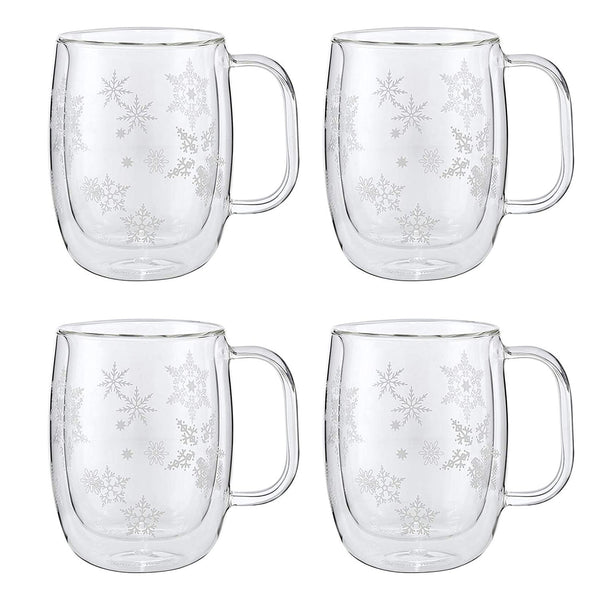 Zwilling Sorrento 355ML Double Wall Glassware Coffee Glass Mug 12Oz. Holiday 4Pc Set Promo
