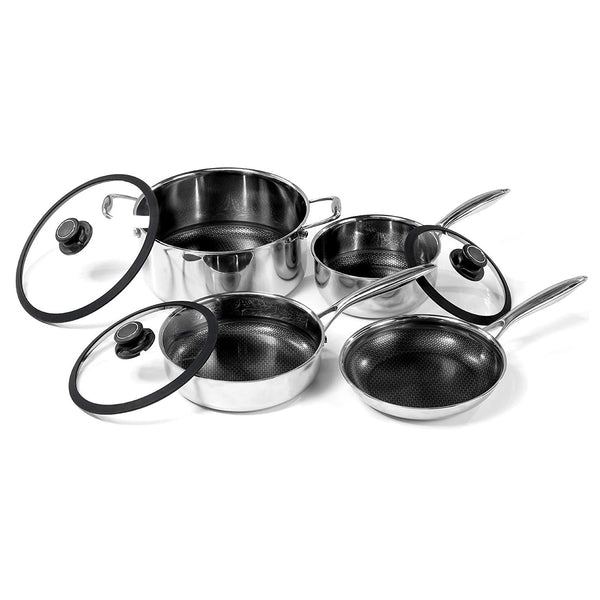 Black Cube Hybrid Quick Release 7 Piece Set, Stainless/Nonstick Cookware