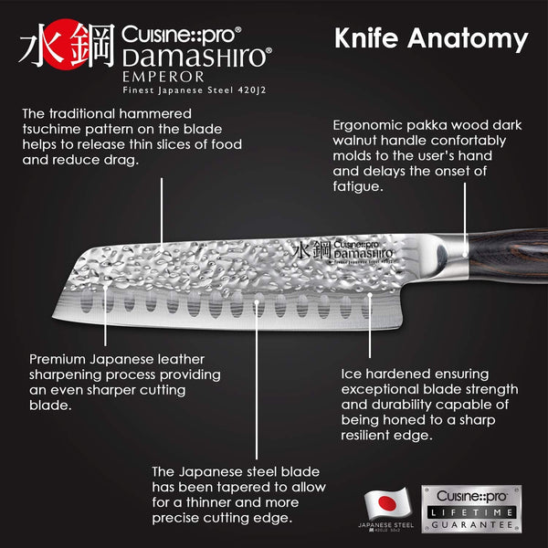 CUISINE PRO DAMASHIRO EMPEROR SANTOKU 17CM