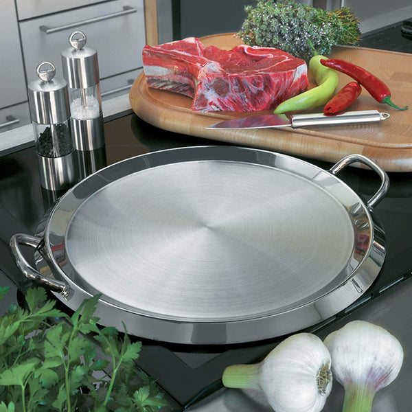 Cristel 18-10 Stainless Steel 13.5" Plancha grill with lid Fixedhandle - Extras