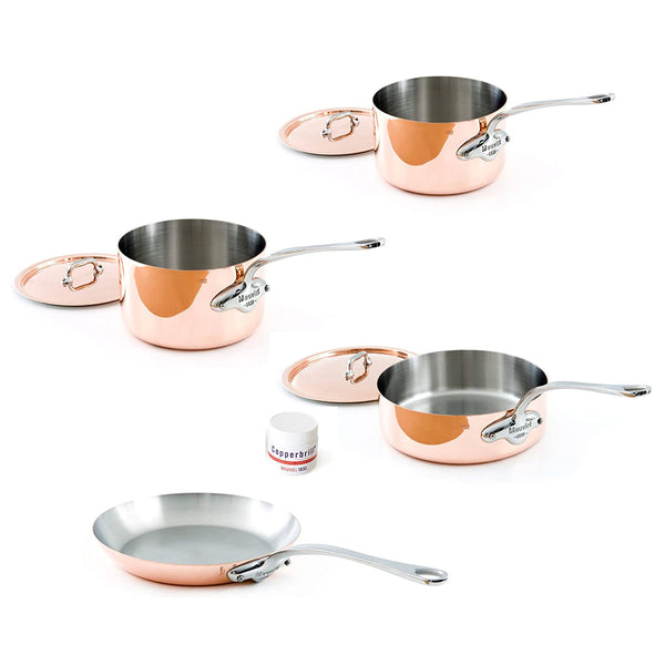 Mauviel M150S M'Heritage Copper 150s 7-Piece Set, 1.5 mm