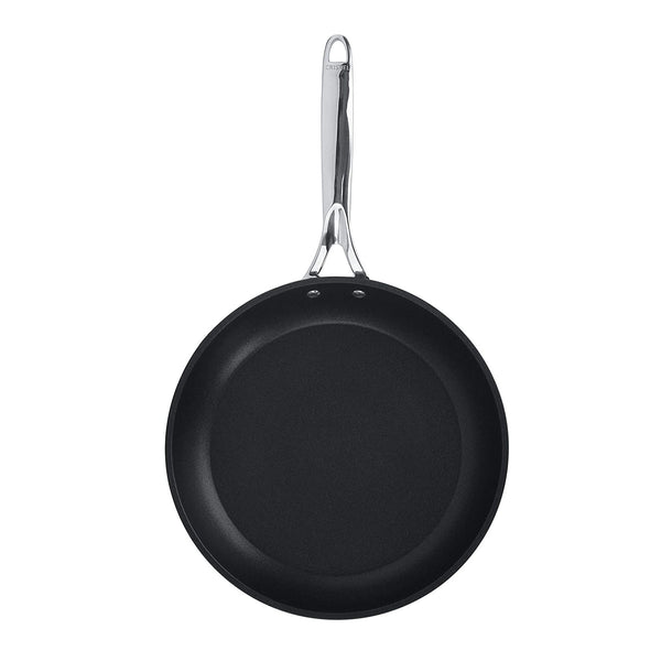 CRISTEL, Exceliss+ Non-Stick coating FREE PFOA/PFOS Fryingpan with anodized aluminum, 3-Ply construction, Brushed Finish, Dishwasher oven safe, all hobs + induction, Castel'Pro Ultralu collection,12".
