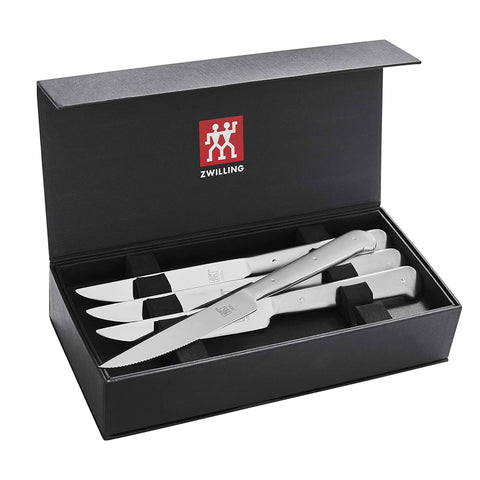 ZWILLING Porterhouse Stainless Steel 8-pc Steak Knife Set with Black Presentation Case, silver