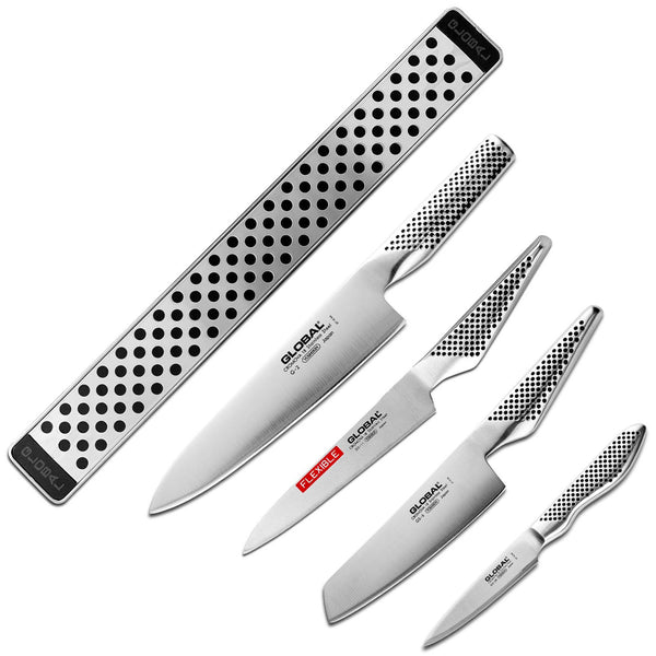 Global Classic 5-Piece Magnetic Knife Bar Set