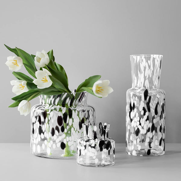 KOSTA BODA BJORK VASE BLACK WHITE SMALL