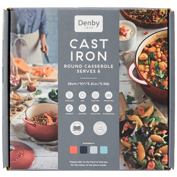 Denby Pavilion Cast Iron 5.2L Medium Round Casserole
