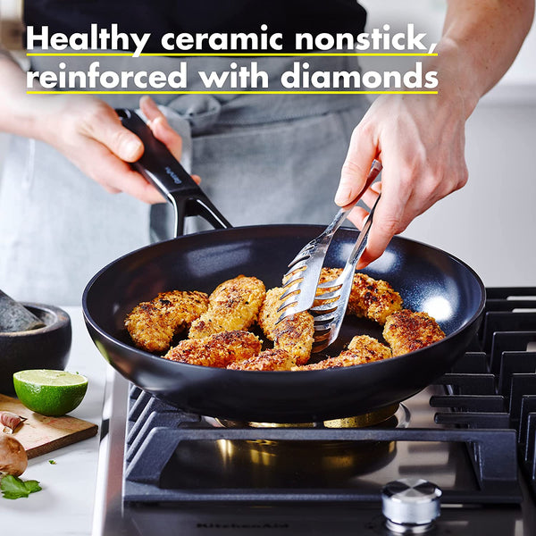 GreenPan SmartShape Healthy Ceramic Nonstick Hard Anodized Frypan/Skillet, 11", Black
