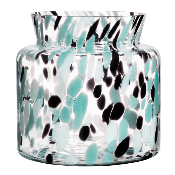 KOSTA BODA GRAN WIDE VASE GREEN BLACK