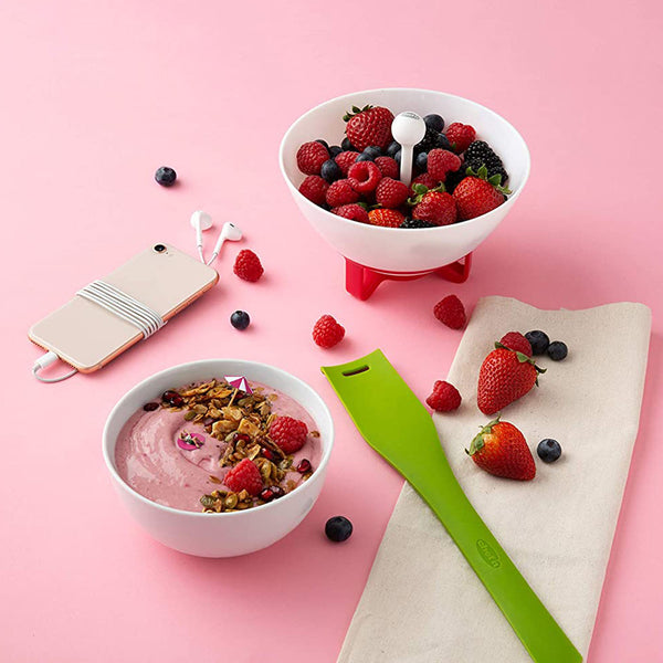 Chef'n Bramble Rinse and Carry Berry Basket, One Size, Backing White/Cherry