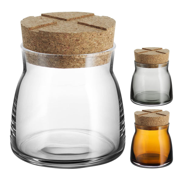 KOSTA BODA BRUK JAR WITH CORK AMBER SM