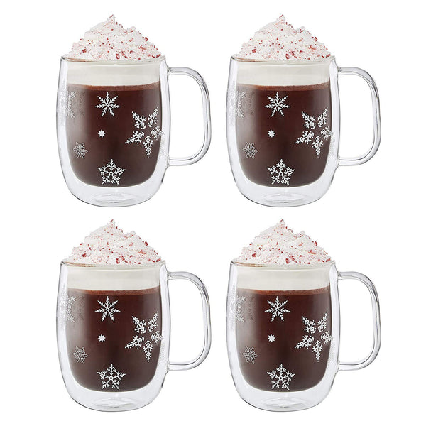 Zwilling Sorrento 355ML Double Wall Glassware Coffee Glass Mug 12Oz. Holiday 4Pc Set Promo